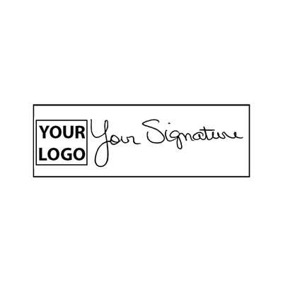 Large Signature Logo Stamp with 0.65" x 1.8" Impression Size - alternate view