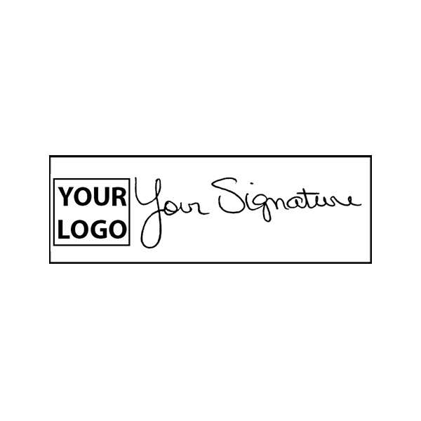 Large Signature Logo Stamp with 0.65" x 1.8" Impression Size