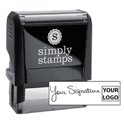 Medium Right Logo Signature Stamp with 0.65" x 1.8" Impression Size