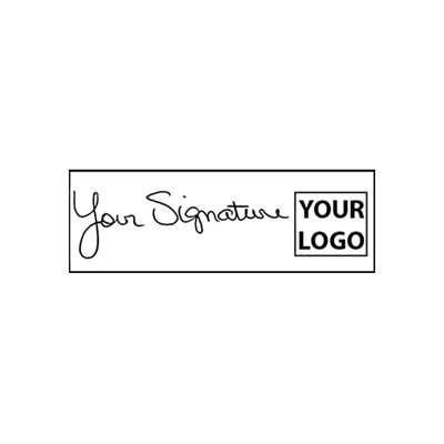 Medium Right Logo Signature Stamp with 0.65" x 1.8" Impression Size - alternate view
