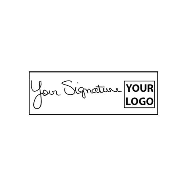 Medium Right Logo Signature Stamp with 0.65" x 1.8" Impression Size