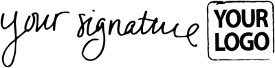 Large Right Logo Signature Stamp with 0.775" x 2.275" Impression Size - alternate view