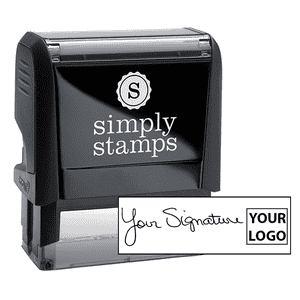 Large Right Logo Signature Stamp