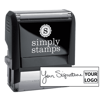 Large Right Logo Signature Stamp