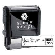 Large Right Logo Signature Stamp with 0.775" x 2.275" Impression Size