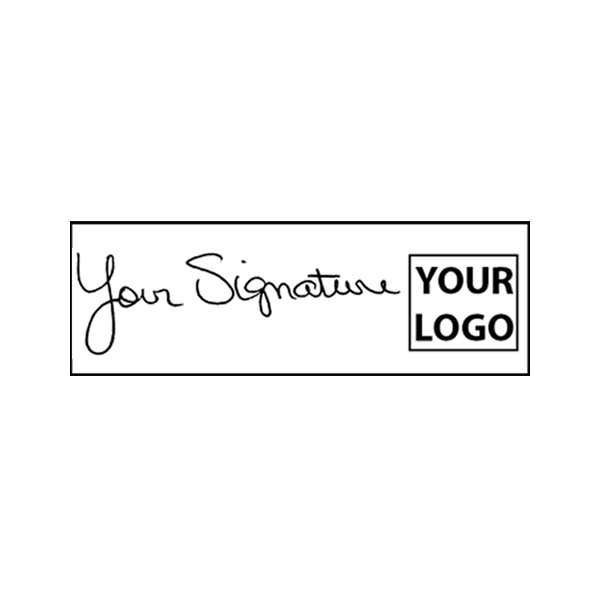 Large Right Logo Signature Stamp with 0.775" x 2.275" Impression Size