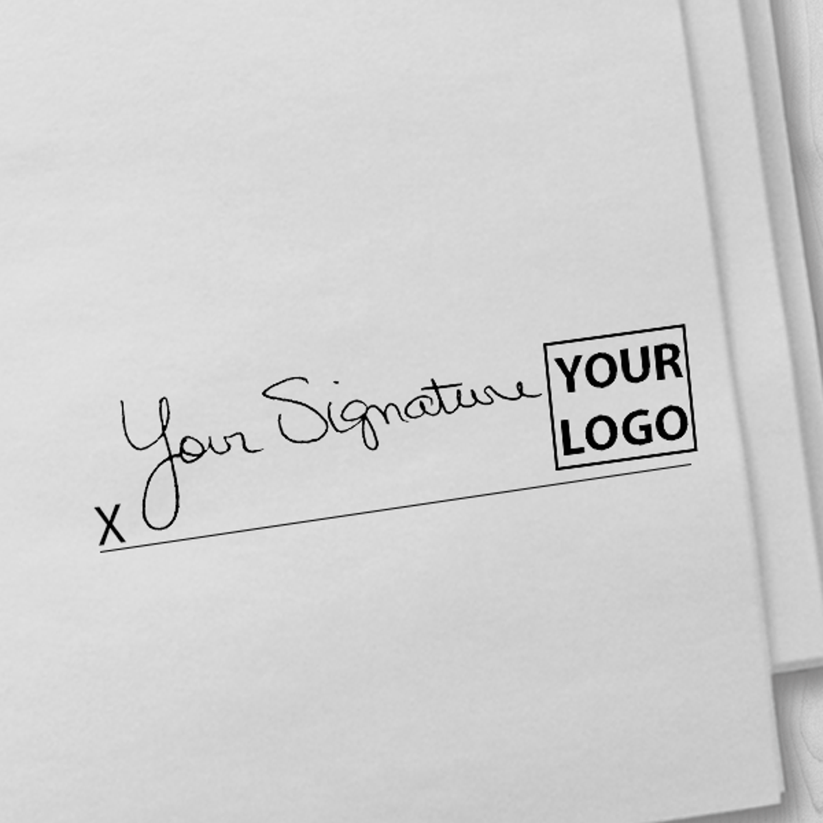 XL Right Logo Signature Stamp Imprint Example