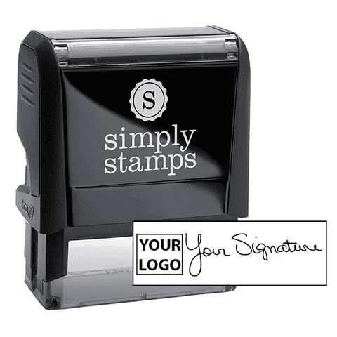 Medium Signature Logo Stamp with 0.65" x 1.8" Impression Size