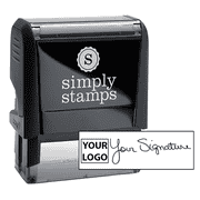 Medium Signature Logo Stamp with 0.65" x 1.8" Impression Size