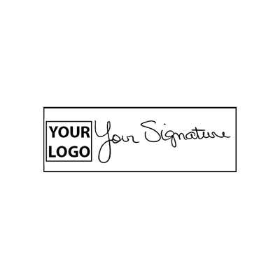 Medium Signature Logo Stamp with 0.65" x 1.8" Impression Size - alternate view