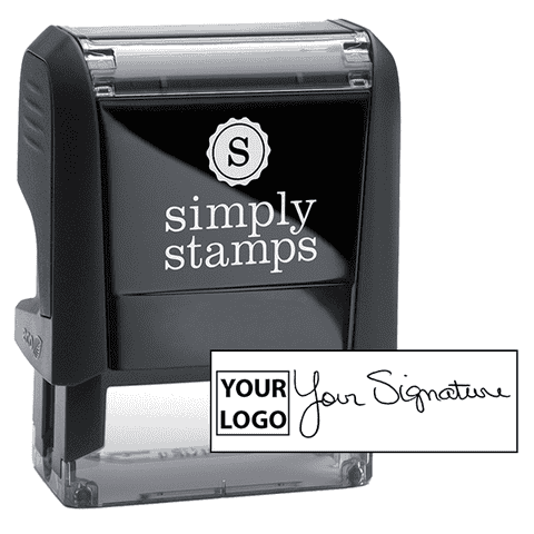 Small Signature Logo Stamp with 0.5" x 1.4" Impression Size