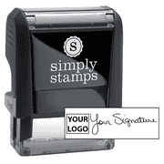 Small Signature Logo Stamp with 0.5" x 1.4" Impression Size
