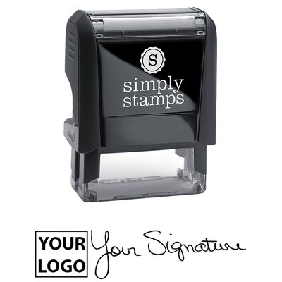 Small Signature Logo Stamp with 0.5" x 1.4" Impression Size - alternate view
