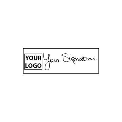 Small Signature Logo Stamp with 0.5" x 1.4" Impression Size - alternate view