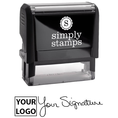 Extra Large Signature Logo Stamp with 1" x 2.65" Impression Size - alternate view