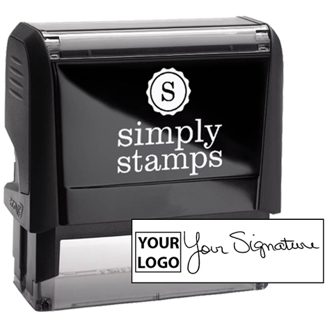 Extra Large Signature Logo Stamp with 1" x 2.65" Impression Size