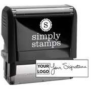 Extra Large Signature Logo Stamp with 1" x 2.65" Impression Size