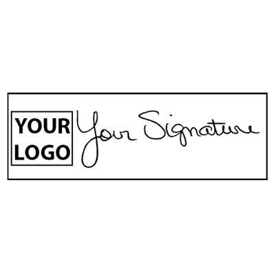 Extra Large Signature Logo Stamp with 1" x 2.65" Impression Size - alternate view