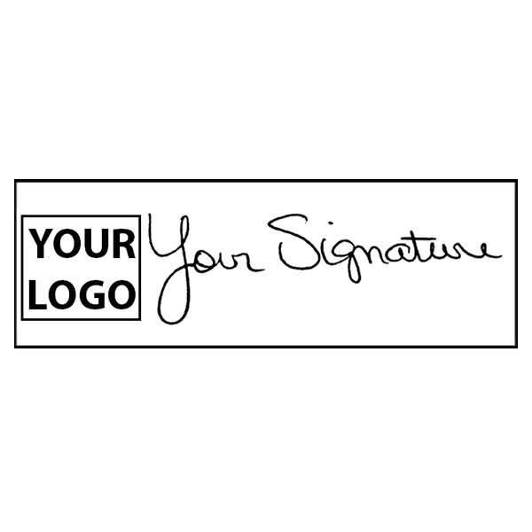 Extra Large Signature Logo Stamp with 1" x 2.65" Impression Size