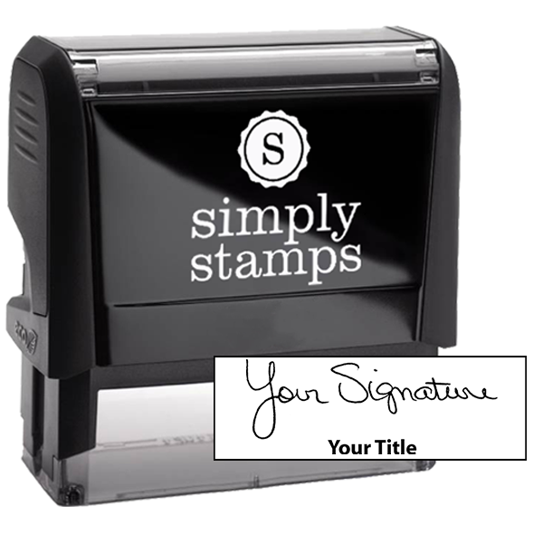 Extra Large Signature Title Stamp with 0.9" x 2.65" Impression Size