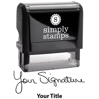 Extra Large Signature Title Stamp with 0.9" x 2.65" Impression Size - alternate view