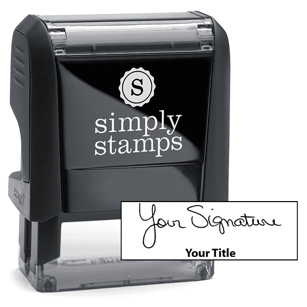 Small Signature Title Stamp with 0.5" x 1.4" Impression Size