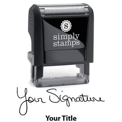 Small Signature Title Stamp with 0.5" x 1.4" Impression Size - alternate view