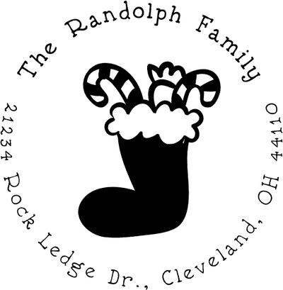 Stuffed Chistmas Stocking Return Address Stamper
