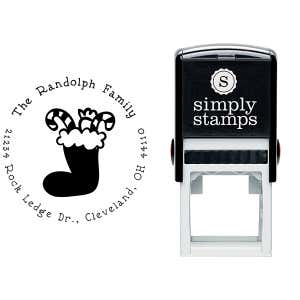 Stuffed Stocking Return Address Stamp Body and Imprint