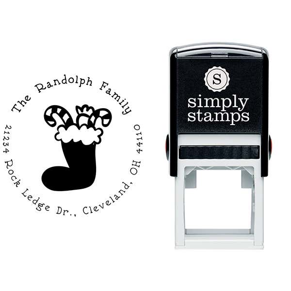 Stuffed Stocking Return Address Stamp Body and Imprint