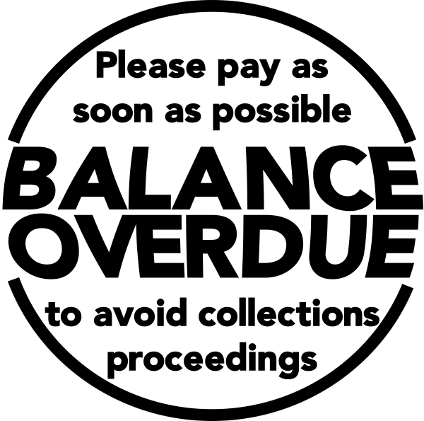 Balance Overdue Round Stamp