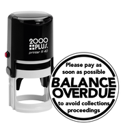 Balance Overdue Round Stamp