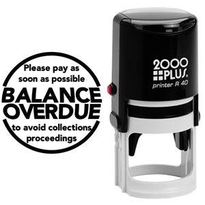 Balance Overdue Round Stamp Body and Design