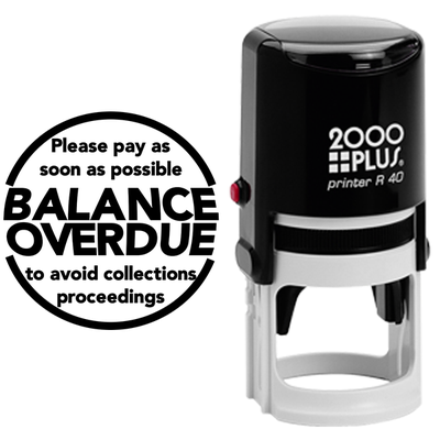 Balance Overdue Round Stamp - alternate view