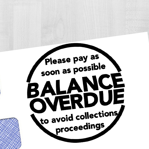 Balance Overdue Round Stamp Imprint Example