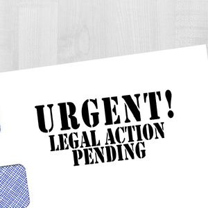 Legal Action Stamp Imprint in black ink