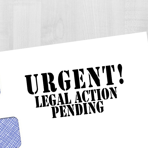Legal Action Stamp Imprint in black ink