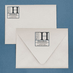 Hamilton Square Address Stamp Imprint Example
