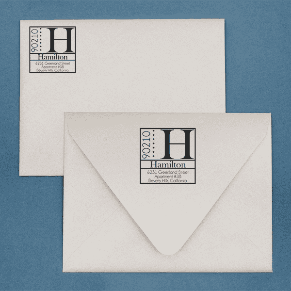 Hamilton Square Address Stamp Imprint Example
