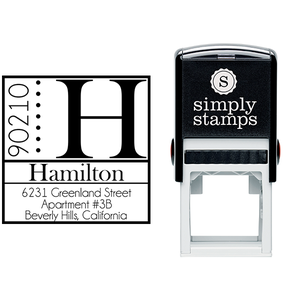 Hamilton Square Address Stamp Body and Design