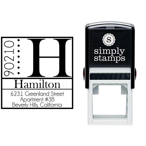 Hamilton Square Address Stamp Body and Design