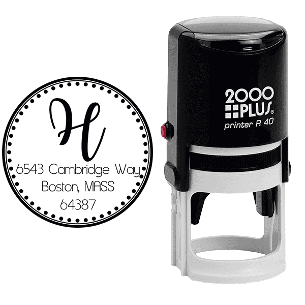 Cambridge Round Address Stamp Body and Design