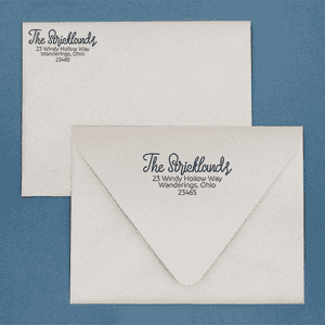 Strickland Address Stamp Imprint Example