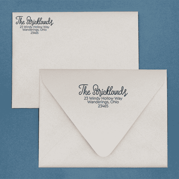 Strickland Address Stamp Imprint Example