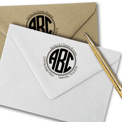 Brewer Monogram Address Stamp - alternate view