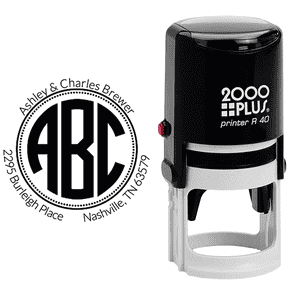 Brewer Monogram Address Stamp Body and Design