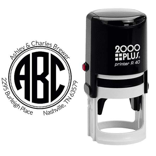 Brewer Monogram Address Stamp Body and Design