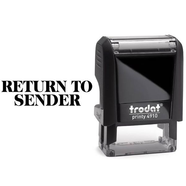 Return to Sender Block Stamp Body and Design