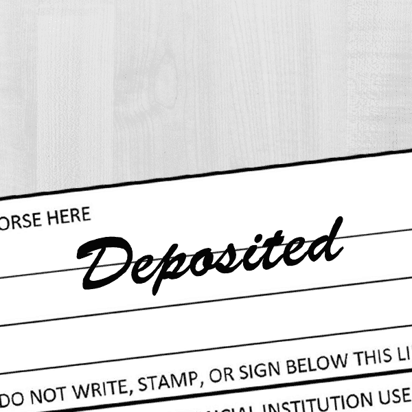 Script Deposited Stamp Imprint Example