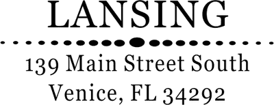 Lansing Deco Oval Circles Address Stamp